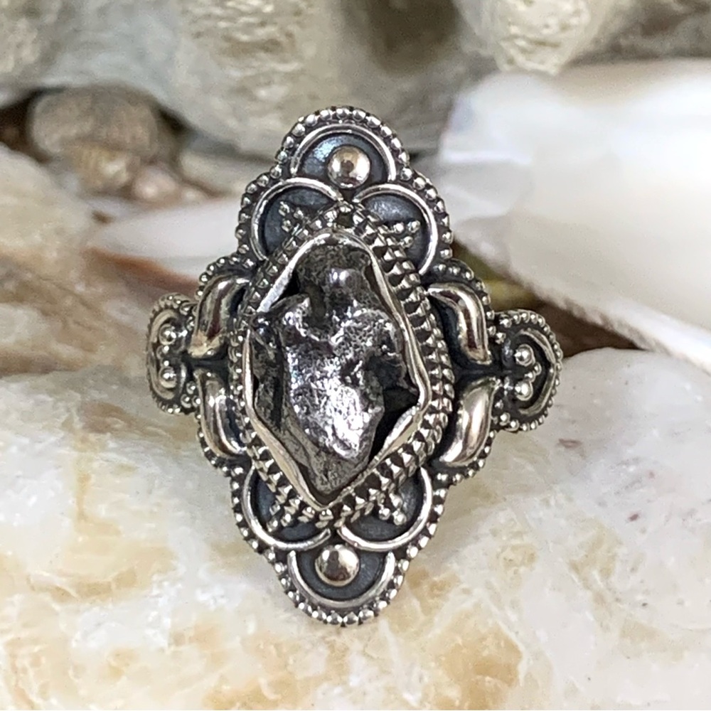 Campo Del Cielo Sterling Meteorite Ring